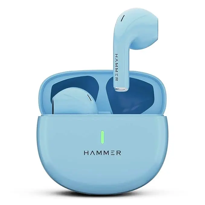 HAMMER Wireless Ear buds, 30H Playtime, Water Resistant (Blue)