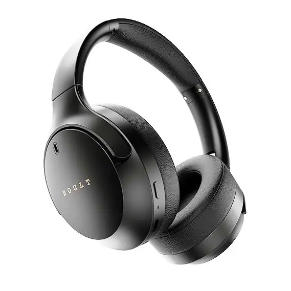 Boult Bluetooth Headphones with 70H Playtime, (Black)